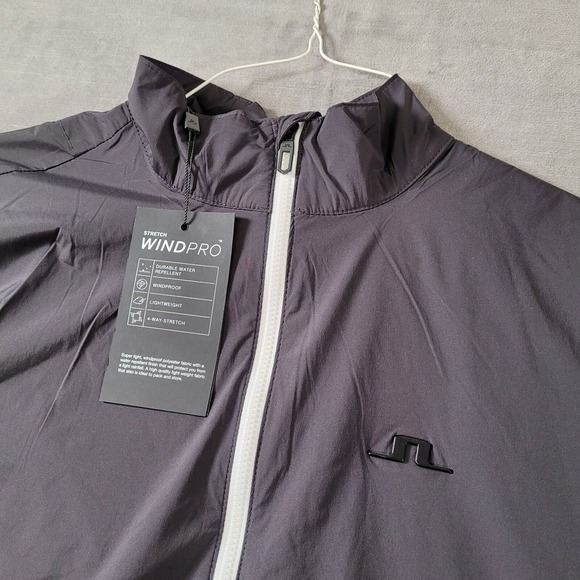 J. Lindenberg Windbreaker Stretch Full Zip Black Mens‎ Size Large NEW - Picture 4 of 13